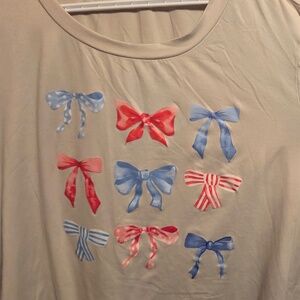 women's American flag bow t-shirt